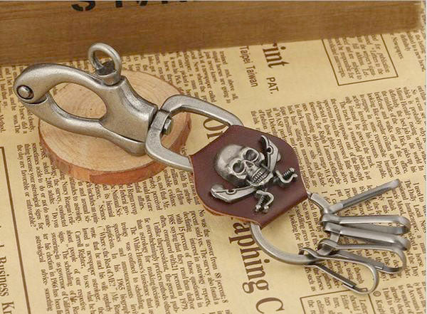 Heavy Skull Waist Biker Wallet Keychain