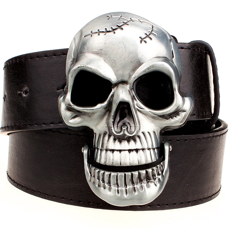 Rock Metal Buckle Big Skull Belts