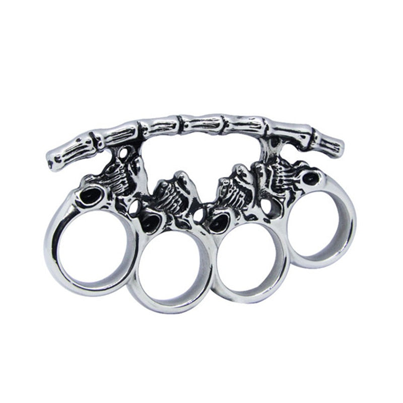 Cool Stainless Steel Big Biker Style Skull Ring