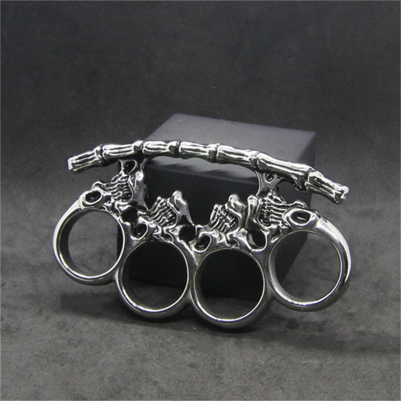 Cool Stainless Steel Big Biker Style Skull Ring