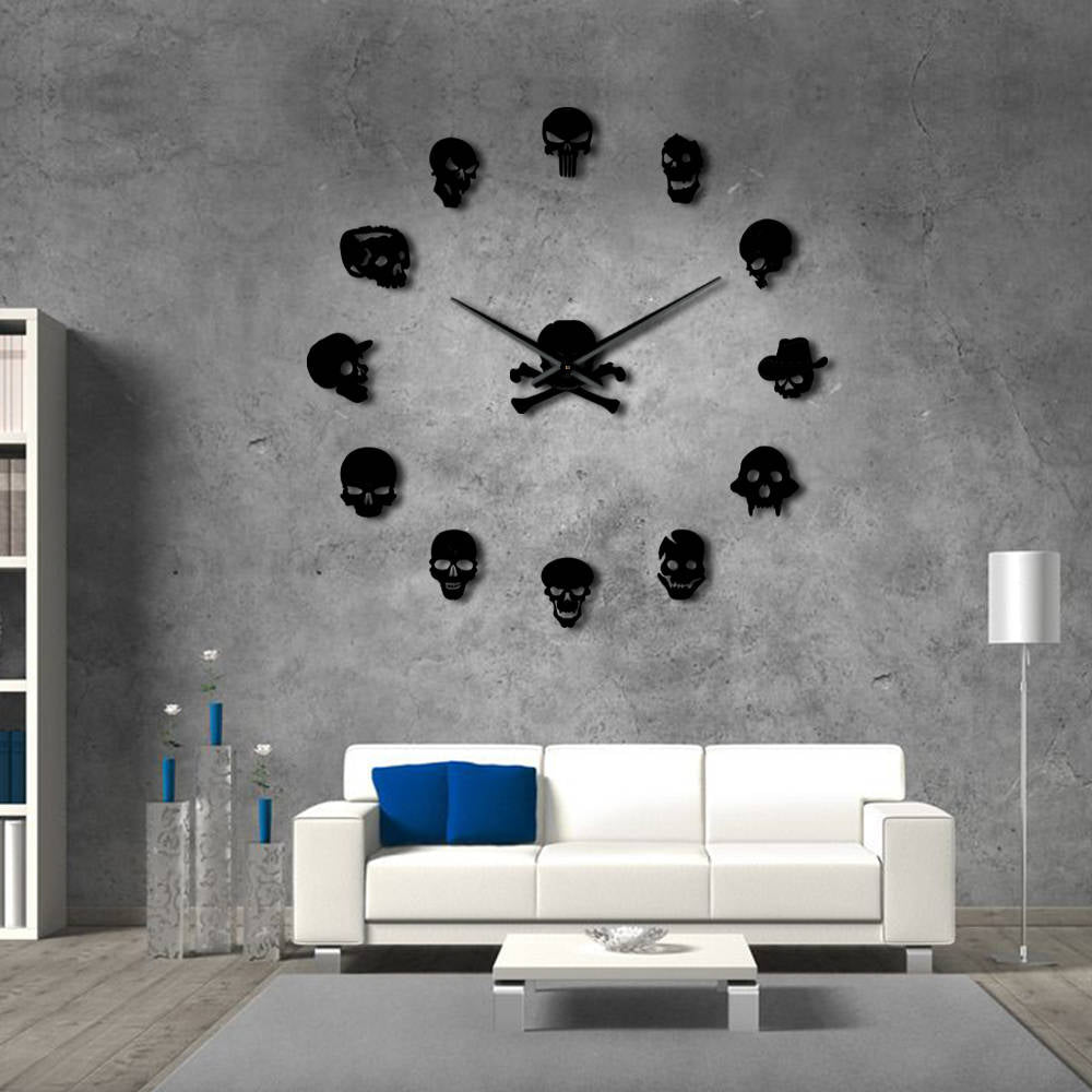 Skull Heads Giant Wall Clock