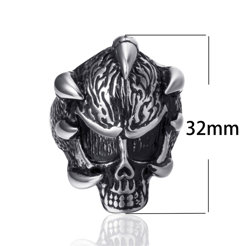 Punk Rock Biker Skull Ring