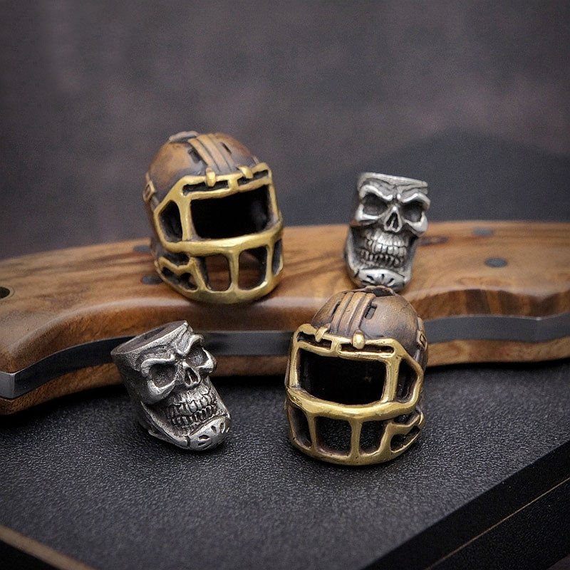 Handmade Rugby Skull Knife Beads for EDC Rope