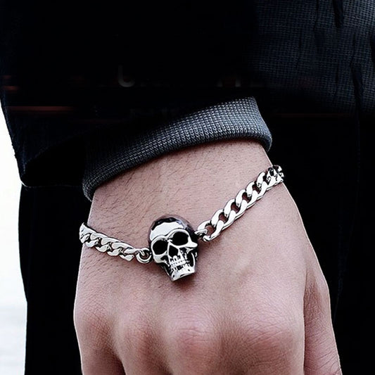 Gothic Death Messenger Skull Bracelet thick