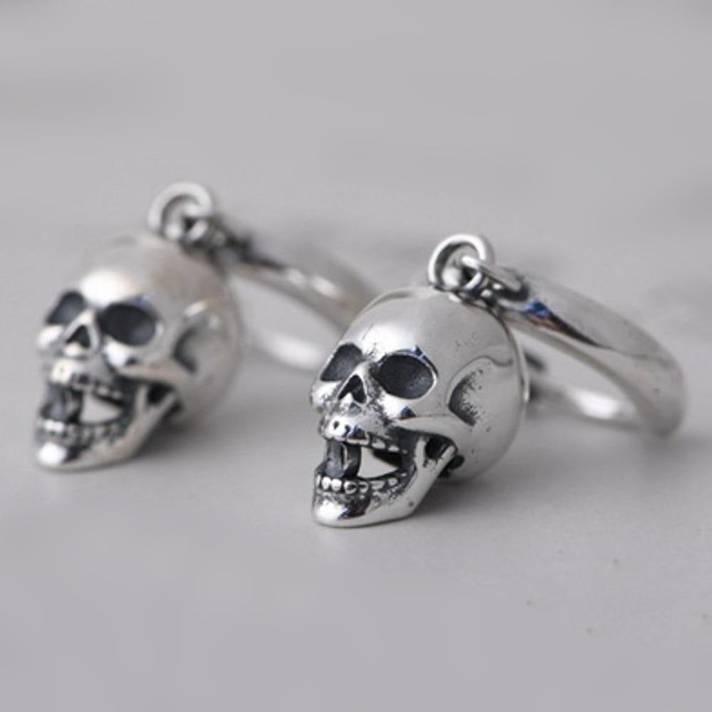 925 Pure Silver Evil Skull Earrings