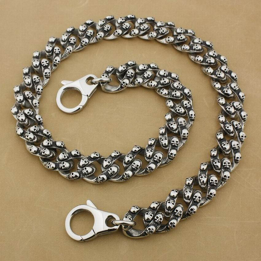 Stainless steel discount skull wallet chains